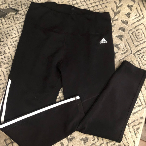 adidas black three stripe pants large - Picture 1 of 6